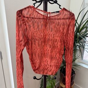 Vrg grl sheer long sleeve top